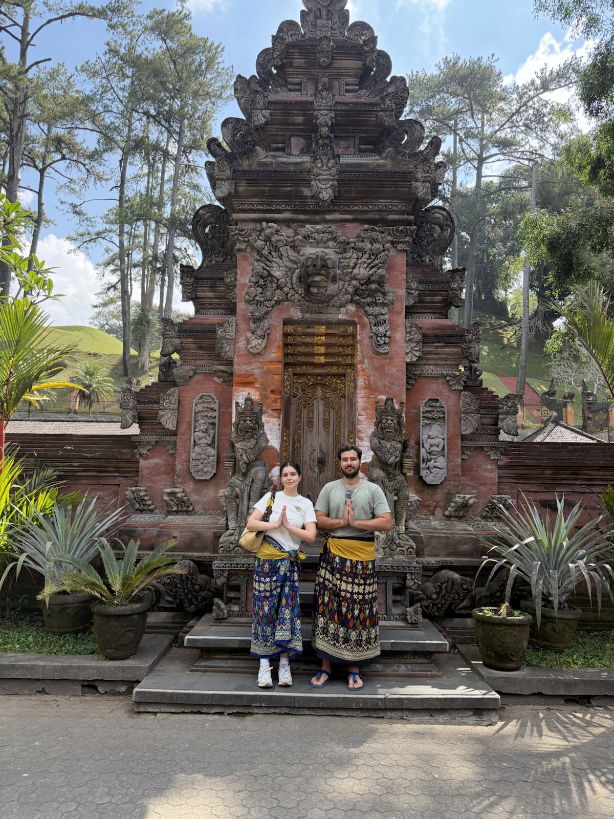 At a temple in Bali