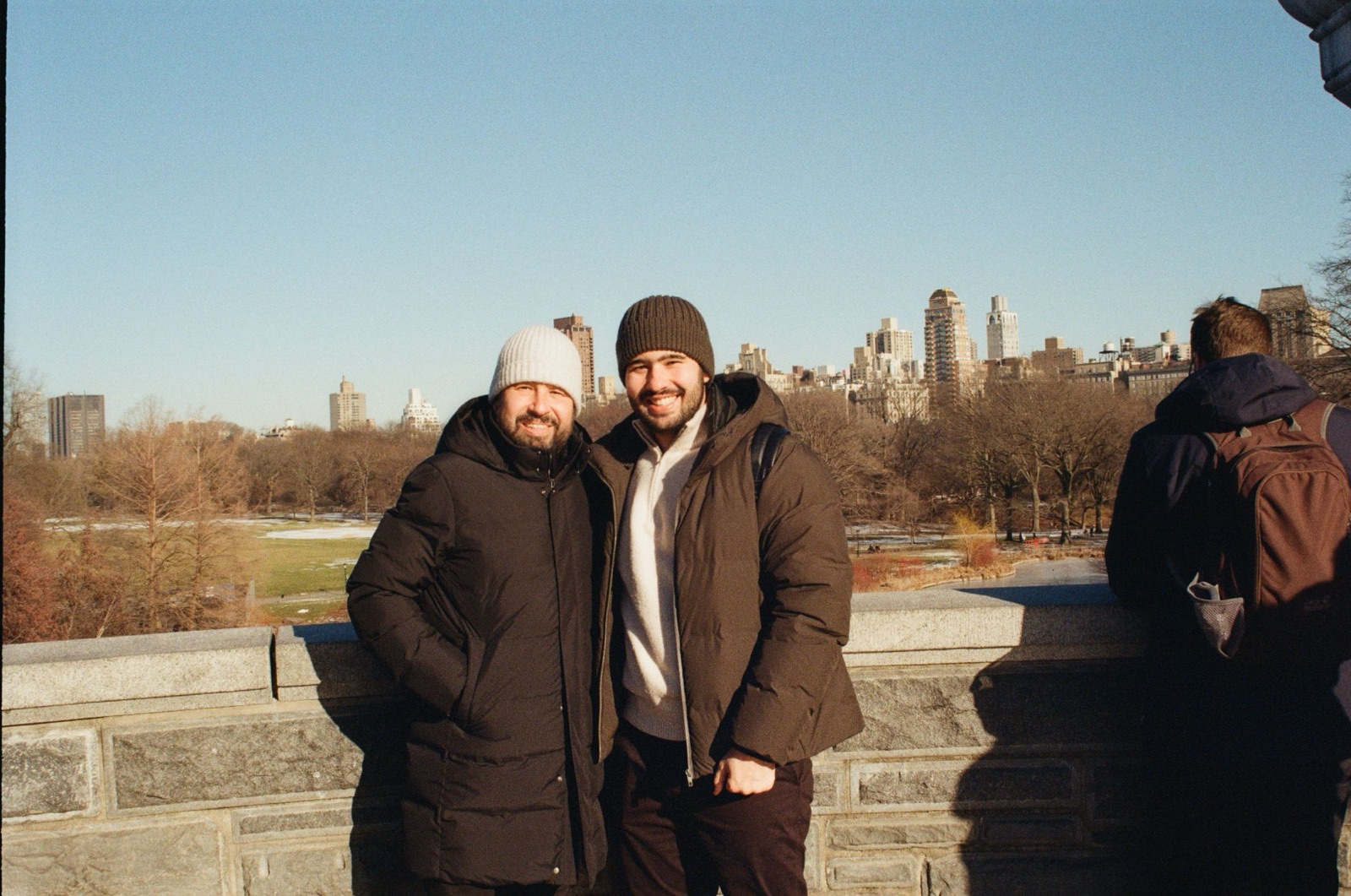 With a friend in Central Park, on film