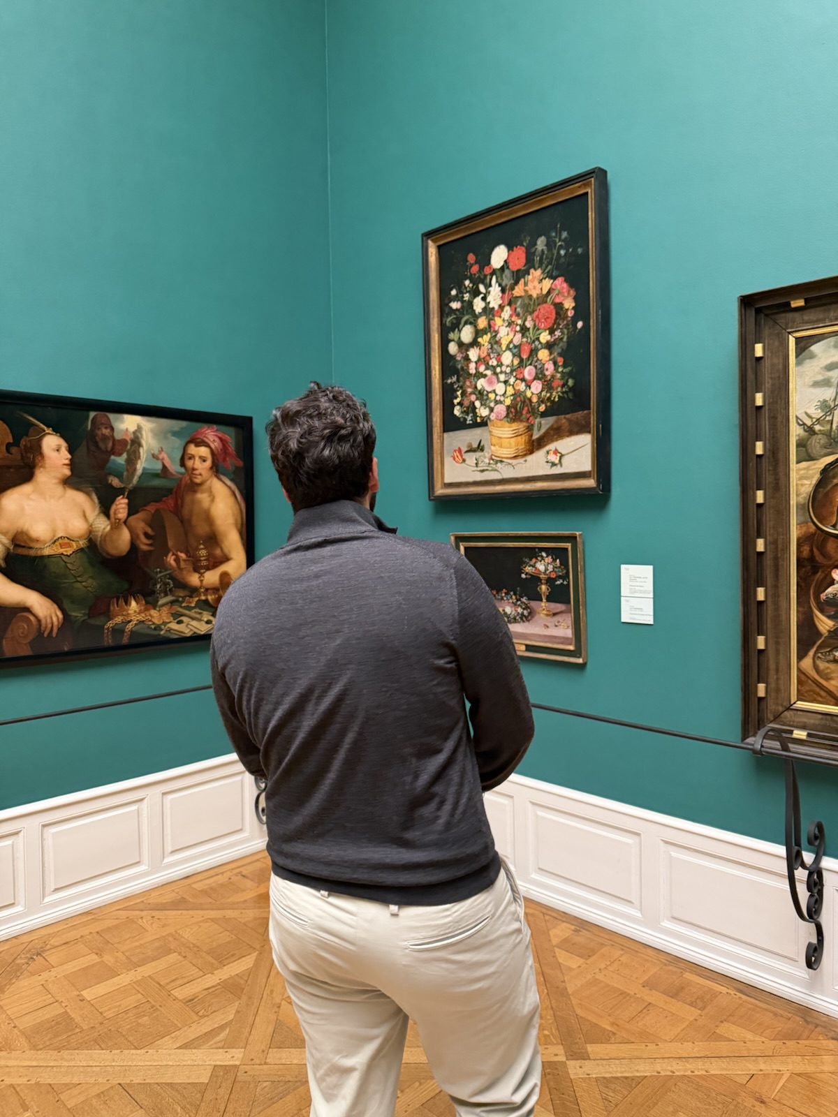 In a painting gallery