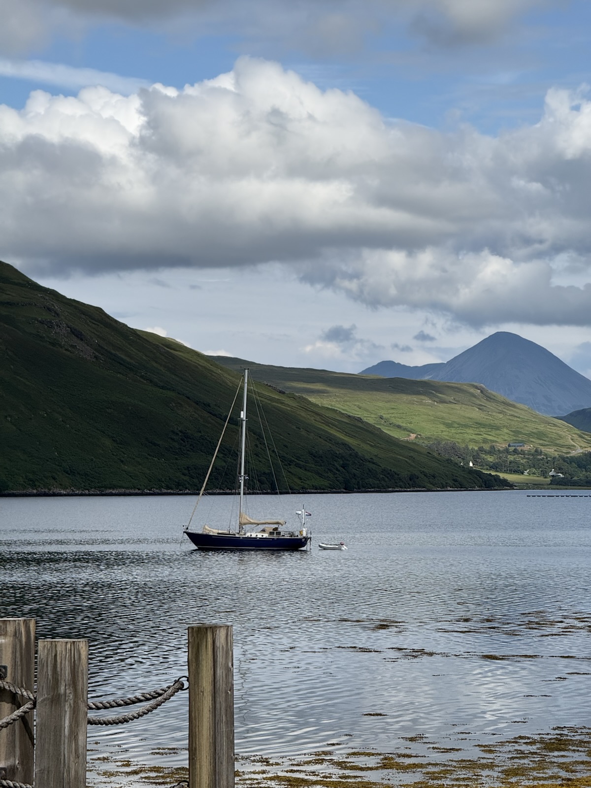 A sailboat on a Highland loch