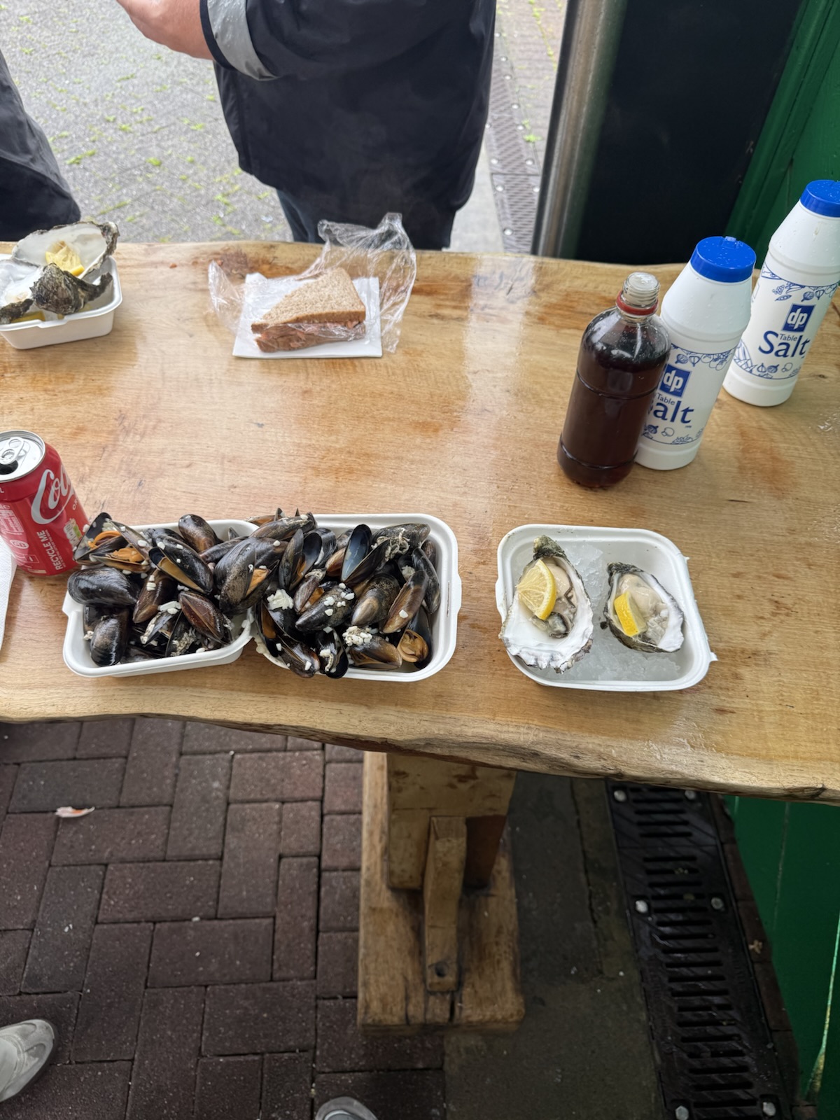 Mussels and oysters at the Oban seafood hut