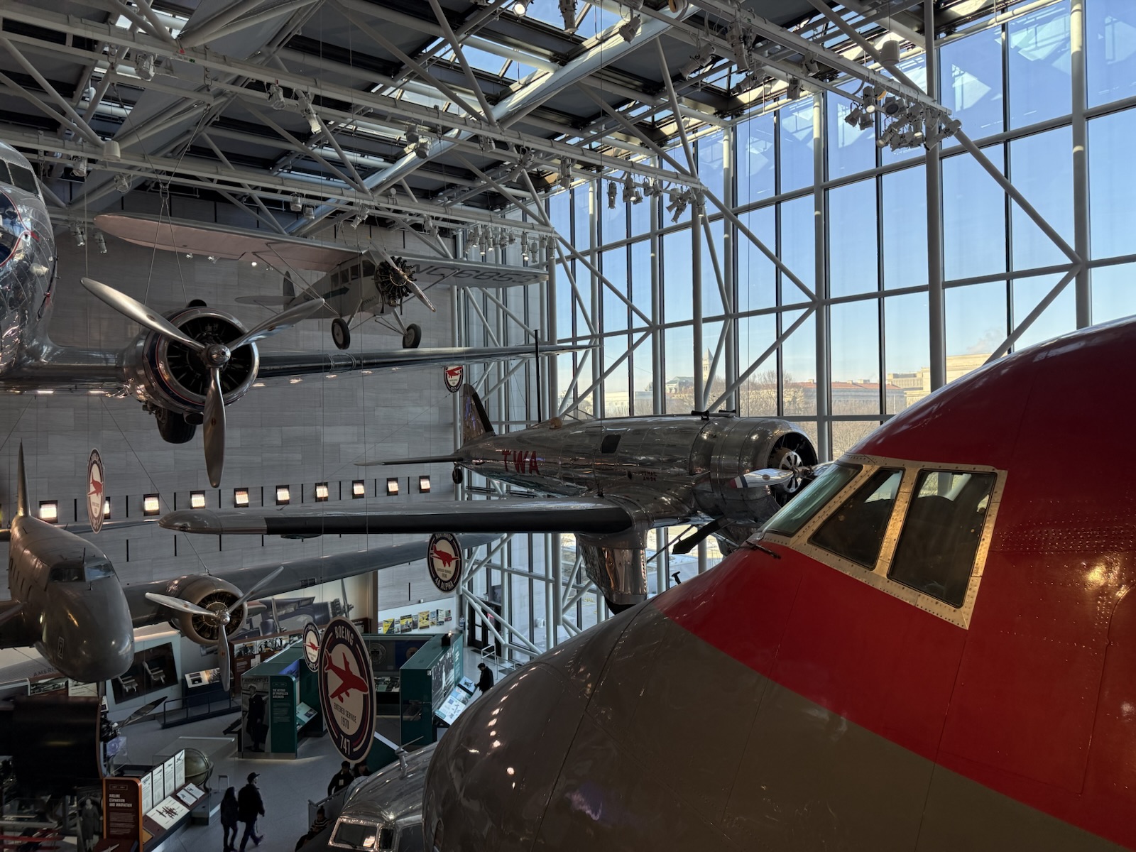 Historic aircraft in an aviation museum