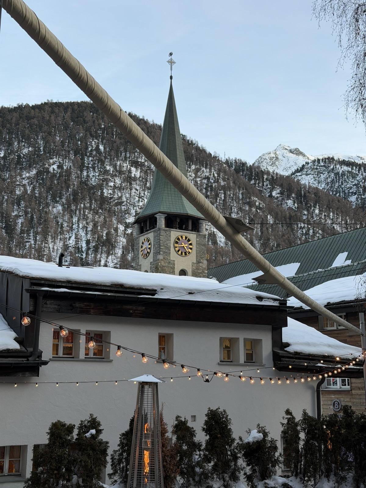 Zermatt village in the snow